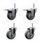 Service Caster 4 Inch Gray Polyurethane Swivel 58 Inch Threaded Stem Caster Set 2 Total Lock Brakes SCC-TSTTL20S414-PPUB-58212-2-S-2 - alternate 1